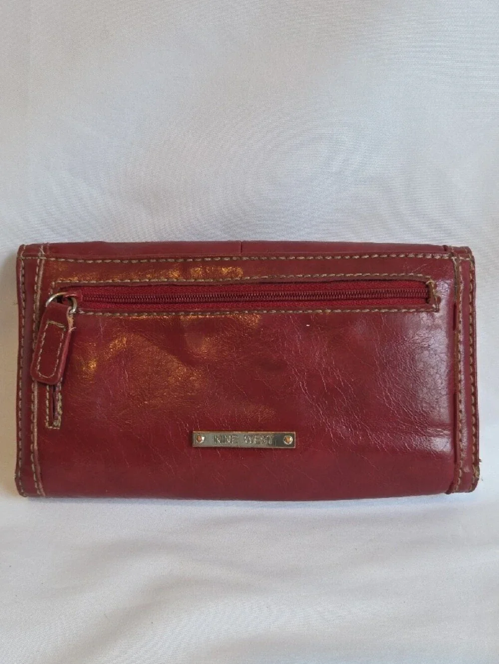 Nine West Red Leather Lace-Accent Wallet